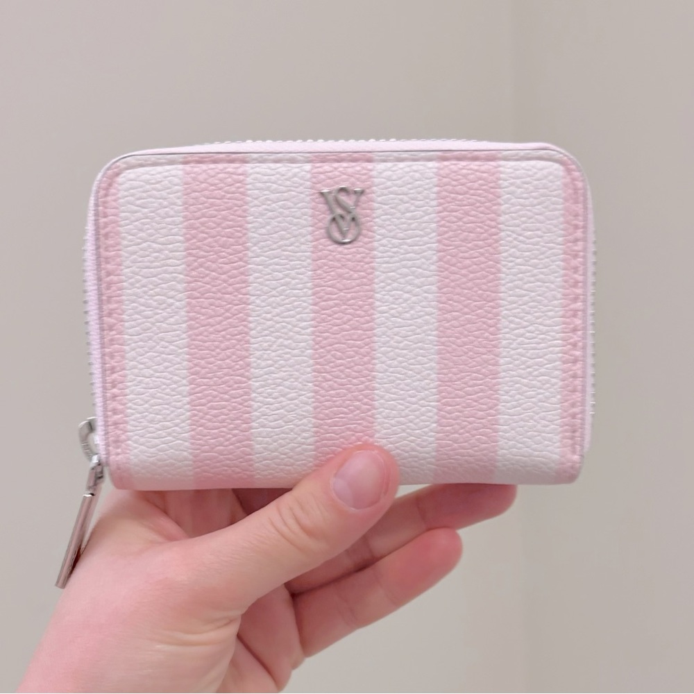 Victoria's Secret Pink and White Striped Wallet Heritage Stripe